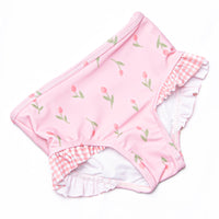 Recital Roses Long Sleeve Rash Guard Bikini, Pink