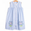Bleu: Louise Applique Dress, Blue