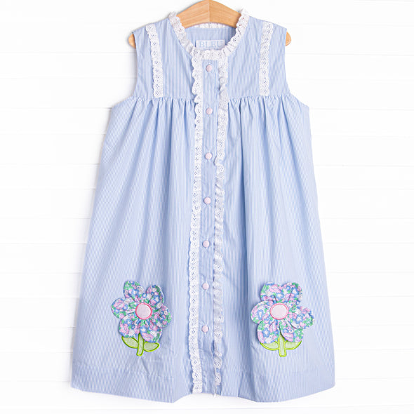 Bleu: Louise Applique Dress, Blue