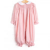 Rocking Horse Rider Smocked Romper, Pink Gingham