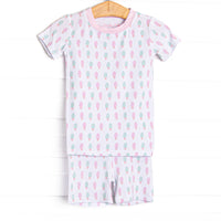 Pastel Pops Bamboo Pajama Short Set, Pink