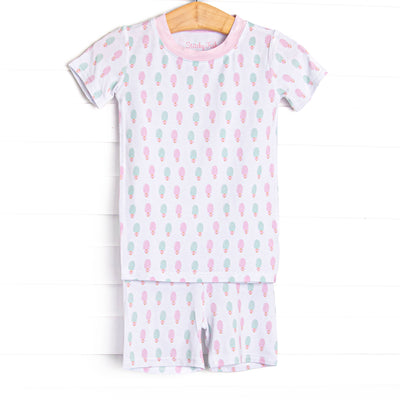 Pastel Pops Bamboo Pajama Short Set, Pink