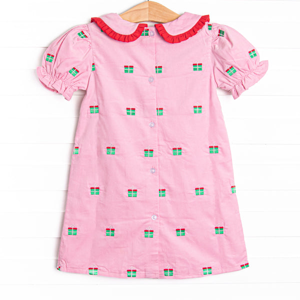 All Wrapped Up Embroidered Dress, Pink