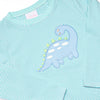 Jurassic Journey Applique Top, Green Stripe
