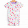 Floral Party Bamboo Pajama Short Set, Purple