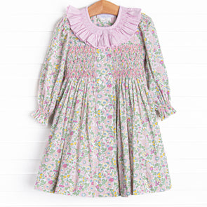 Bleu: Briar Smocked Long Sleeve Dress, Pink