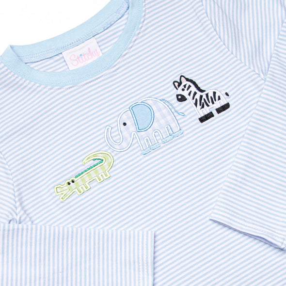 Zoo Park Pals Applique Pant Set, Blue