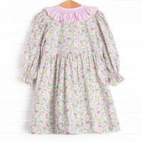 Bleu: Briar Smocked Long Sleeve Dress, Pink