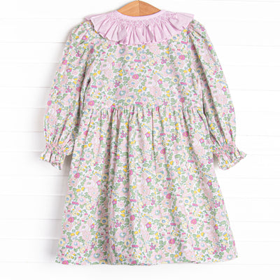 Bleu: Briar Smocked Long Sleeve Dress, Pink