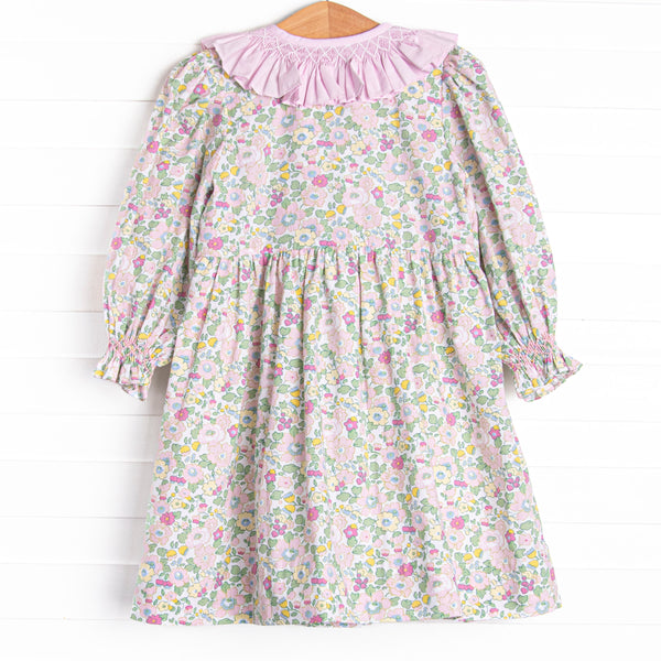 Bleu: Briar Smocked Long Sleeve Dress, Pink