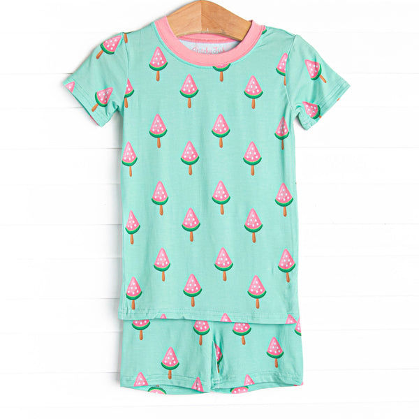 Sorbet Slice Bamboo Pajama Short Set, Green