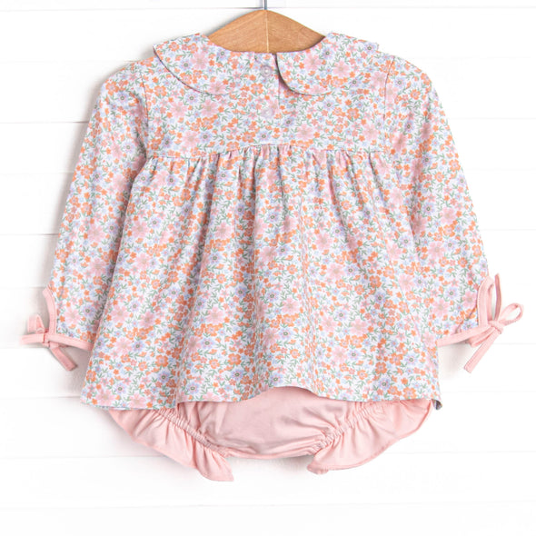 Peachy Petals Diaper Set, Pink