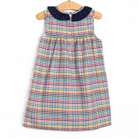 Prep School Plaid Dress, Blue