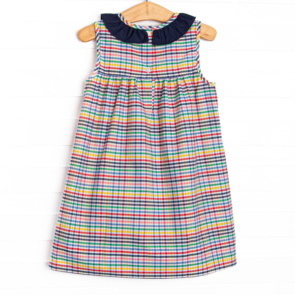 Prep School Plaid Dress, Blue