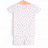 Rosey Rosebuds Bamboo Pajama Short Set, Pink