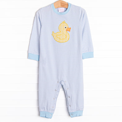 Splish Splash Applique Romper, Blue
