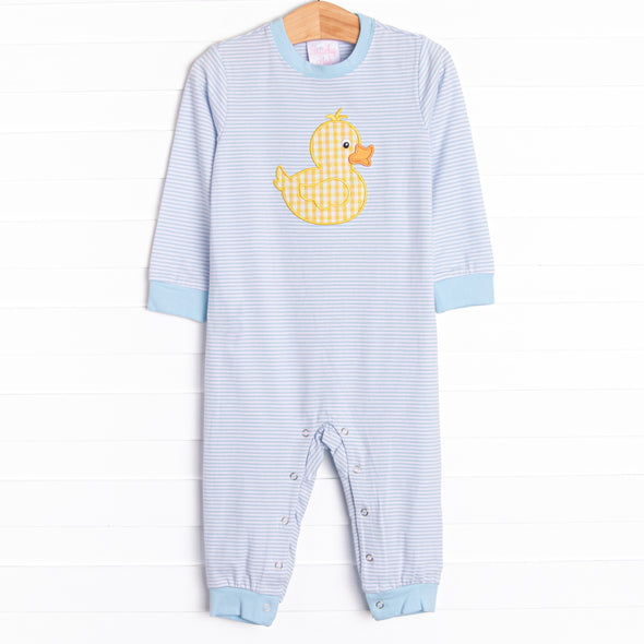 Splish Splash Applique Romper, Blue