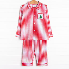 Winter's Nap Smocked Lounge Set, Red