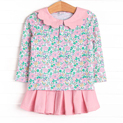 Backhand Blooms Skirt Set, Green