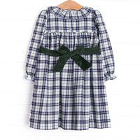 Bleu: Cordelia Smocked Long Sleeve Dress, Blue