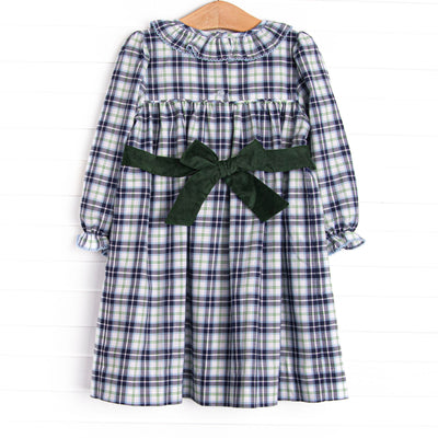 Bleu: Cordelia Smocked Long Sleeve Dress, Blue