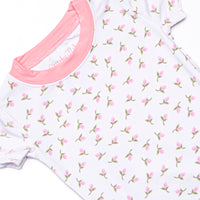 Rosey Rosebuds Bamboo Pajama Short Set, Pink
