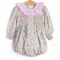 Bleu: Briar Smocked Long Sleeve Bubble, Pink
