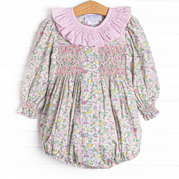 Bleu: Briar Smocked Long Sleeve Bubble, Pink