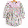 Bleu: Briar Smocked Long Sleeve Bubble, Pink