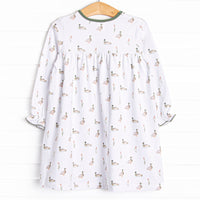 Migrating Mallard Dress, Green
