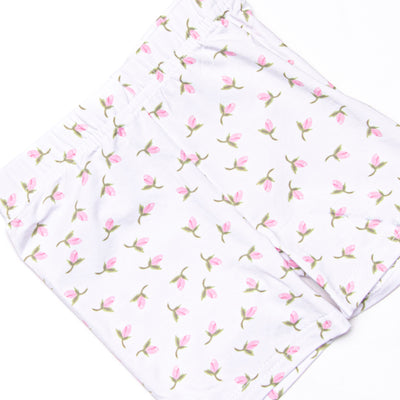 Rosey Rosebuds Bamboo Pajama Short Set, Pink