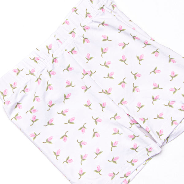 Rosey Rosebuds Bamboo Pajama Short Set, Pink