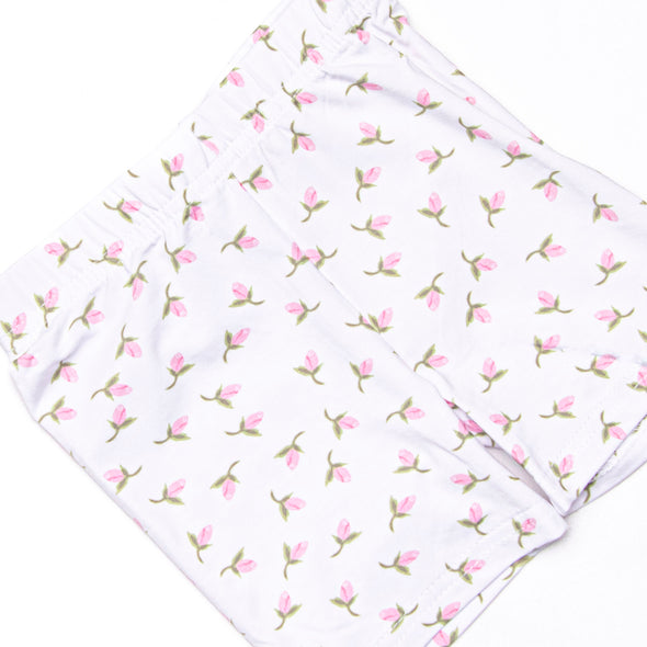 Rosey Rosebuds Bamboo Pajama Short Set, Pink