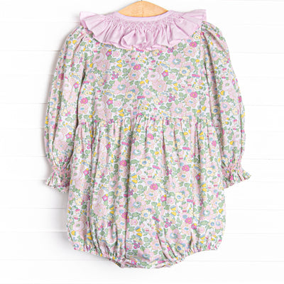 Bleu: Briar Smocked Long Sleeve Bubble, Pink