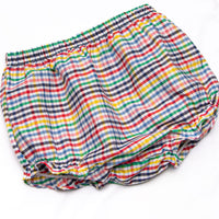 Prep School Plaid Diaper Set, Blue