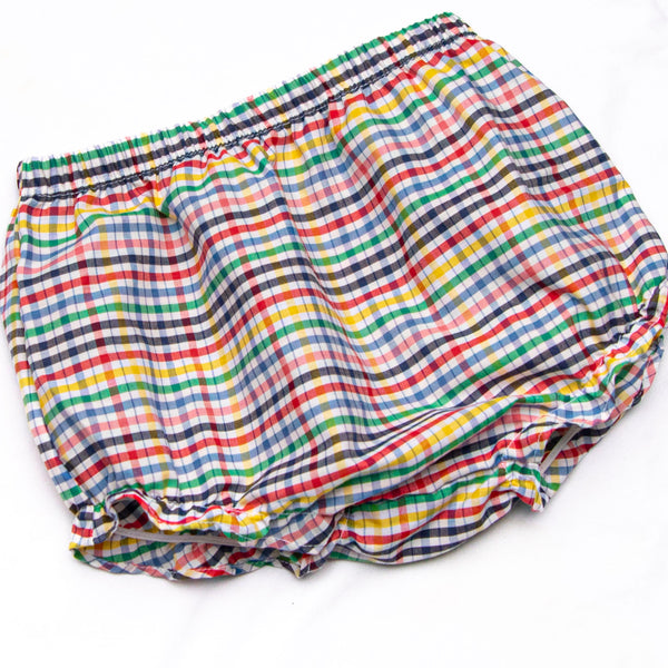 Prep School Plaid Diaper Set, Blue