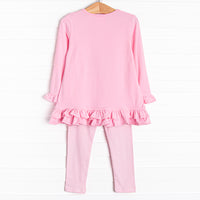 O' Holy Night Applique Legging Set, Pink
