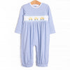 Bumper to Bumper Smocked Romper, Blue