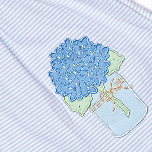 Freshly Picked Petals Applique Dress, Blue