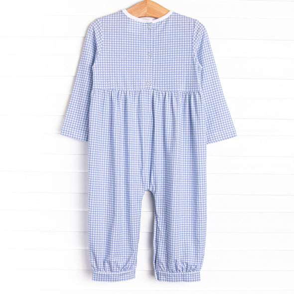 Bumper to Bumper Smocked Romper, Blue