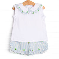 Palm Tree Paradise Short Set, Blue
