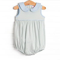 Marcella Pima Bubble, Blue and Sage Stripe