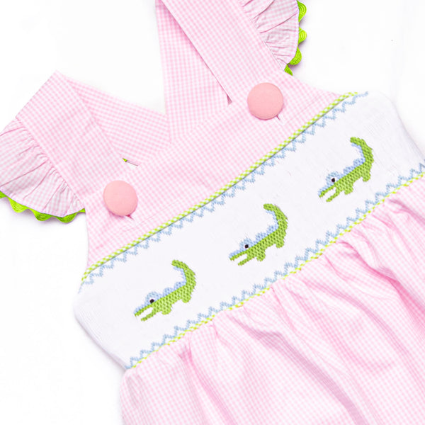 Dundee Darling Smocked Bubble, Pink