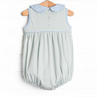 Marcella Pima Bubble, Blue and Sage Stripe