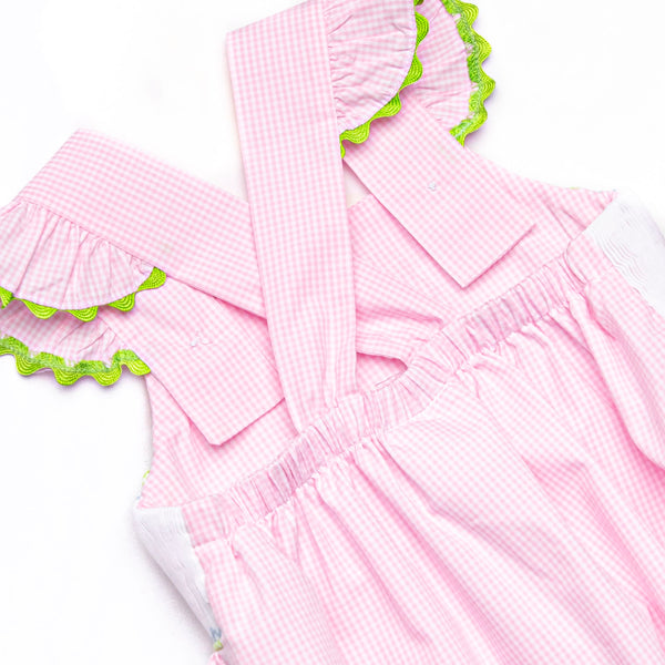 Dundee Darling Smocked Bubble, Pink