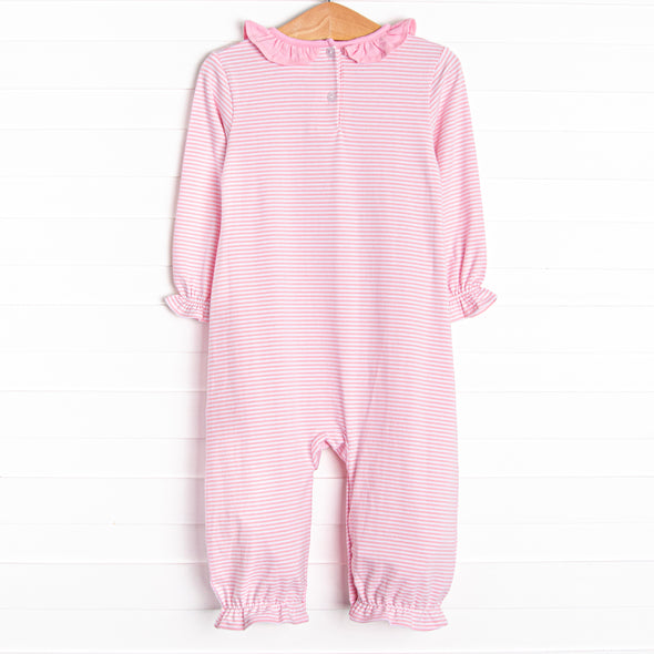 O' Holy Night Applique Ruffle Romper, Pink