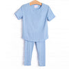Bamboo Basics Short Sleeve Legging Set, Blue