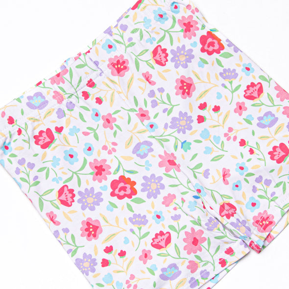 Floral Party Bamboo Pajama Short Set, Purple