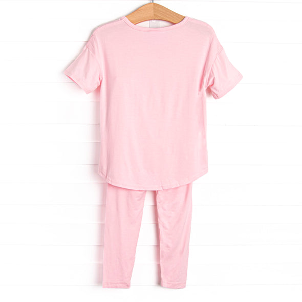 Bamboo Basics Short Sleeve Legging Set, Pink