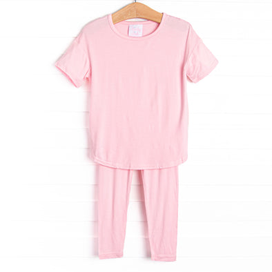 Bamboo Basics Short Sleeve Legging Set, Pink